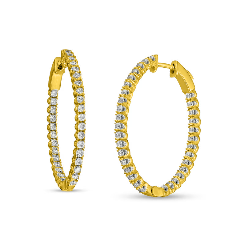 Moissanite Diamond Hoop Earrings 3 CT Total Weight