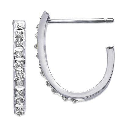 Moissanite Diamond J-Hoop Earrings 1CT Total Weight