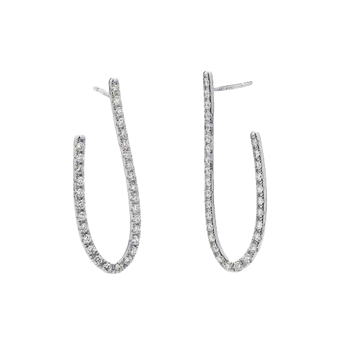 Moissanite Diamond J-Hoop Earrings 2.5 CT Total Weight