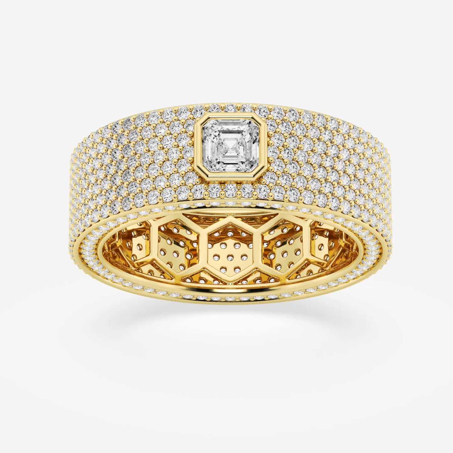 Asscher Contemporary Eternity Band - 7.4mm Width