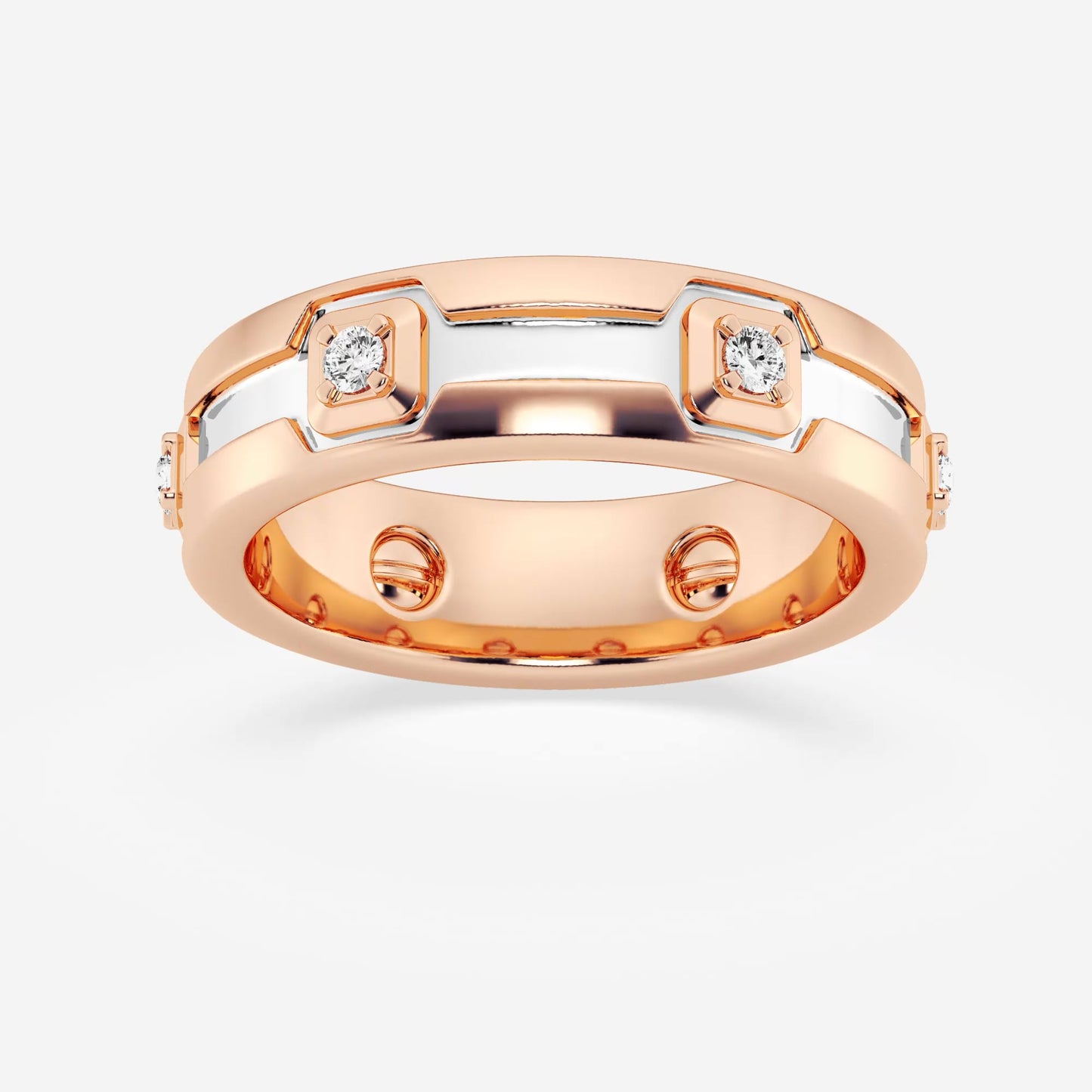 Round Moissanite Wedding Band