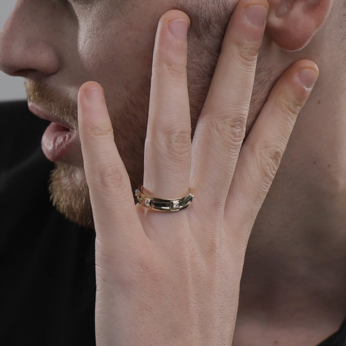 Round Moissanite Wedding Band