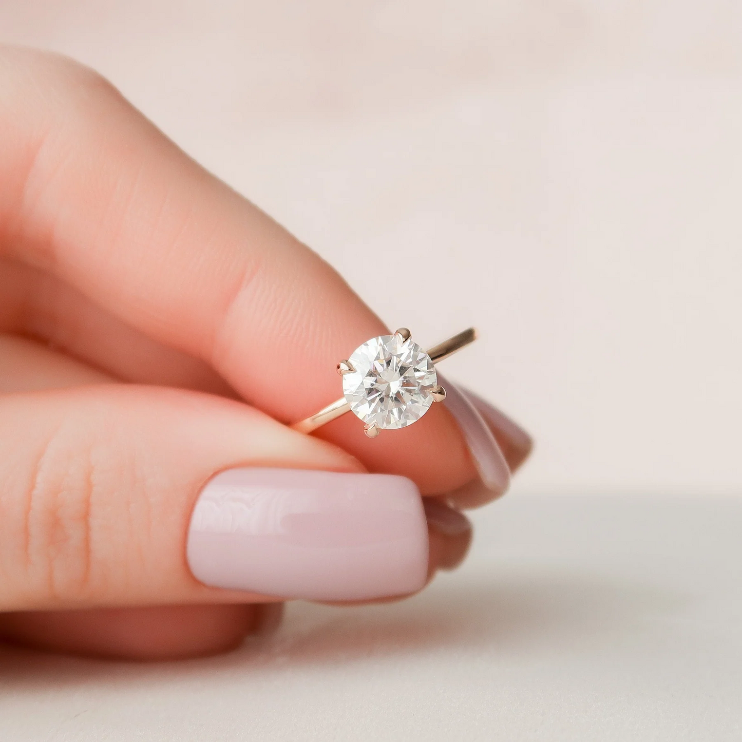 3 Carat Round Cut Solitaire Band Engagement Ring with Hidden Halo