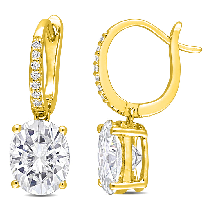 (2 CT Total Weight) Moissanite Drop Earrings