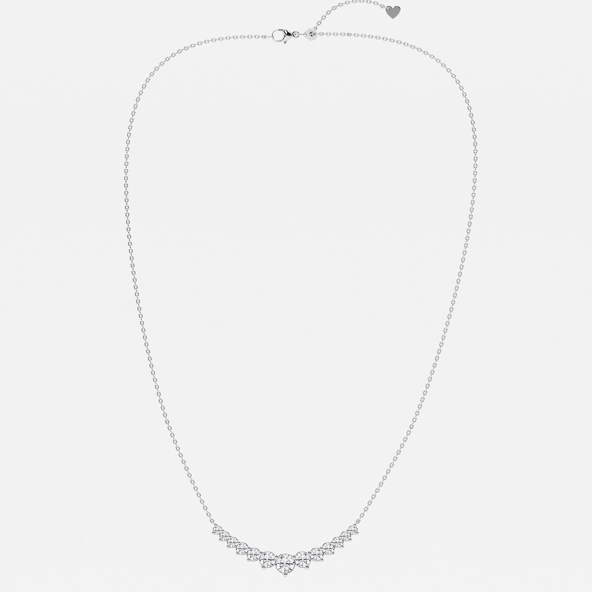 1 ctw Round Thirteen Stone Moissanite Necklace