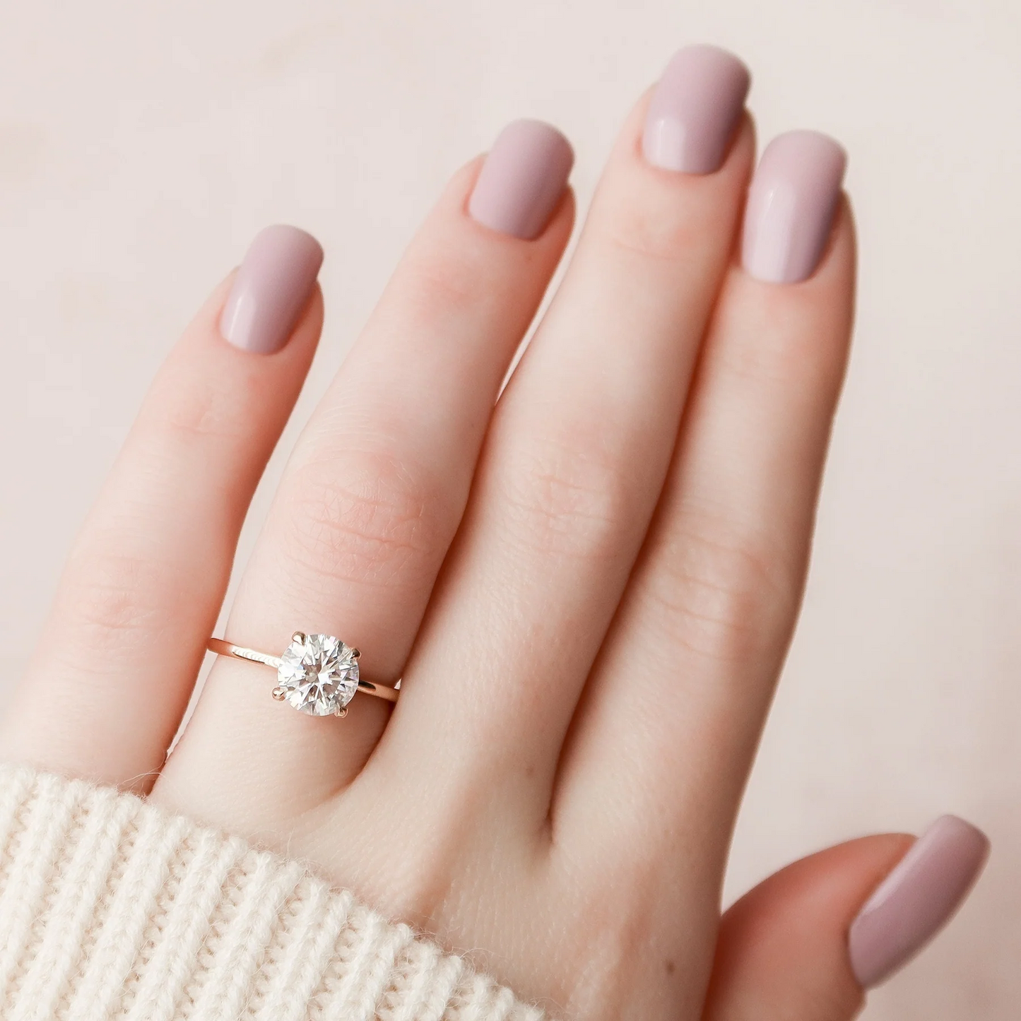 3 Carat Round Cut Solitaire Band Engagement Ring with Hidden Halo
