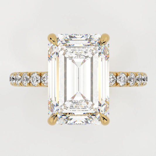 3 Carat Emerald Cut with 3/4 Infinity Pave Band