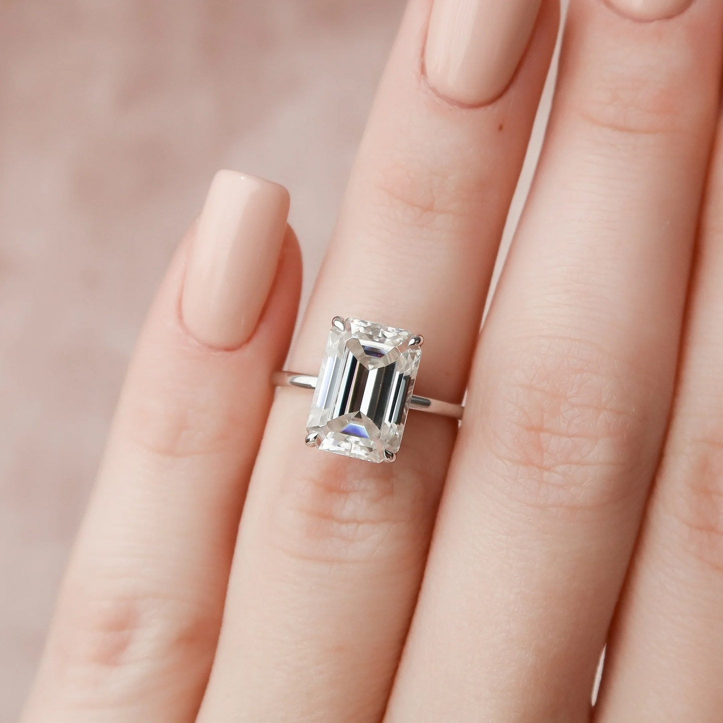 4.5 CT Emerald Cut Solitaire Band
