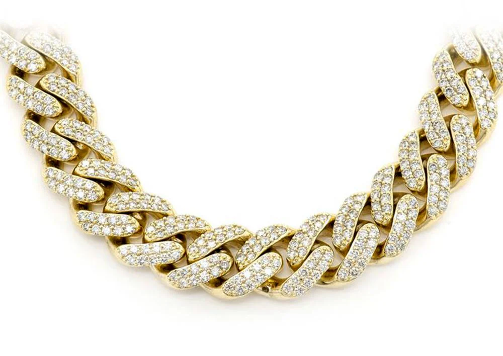 9mm 14K Gold Round Cuban Necklace 18"