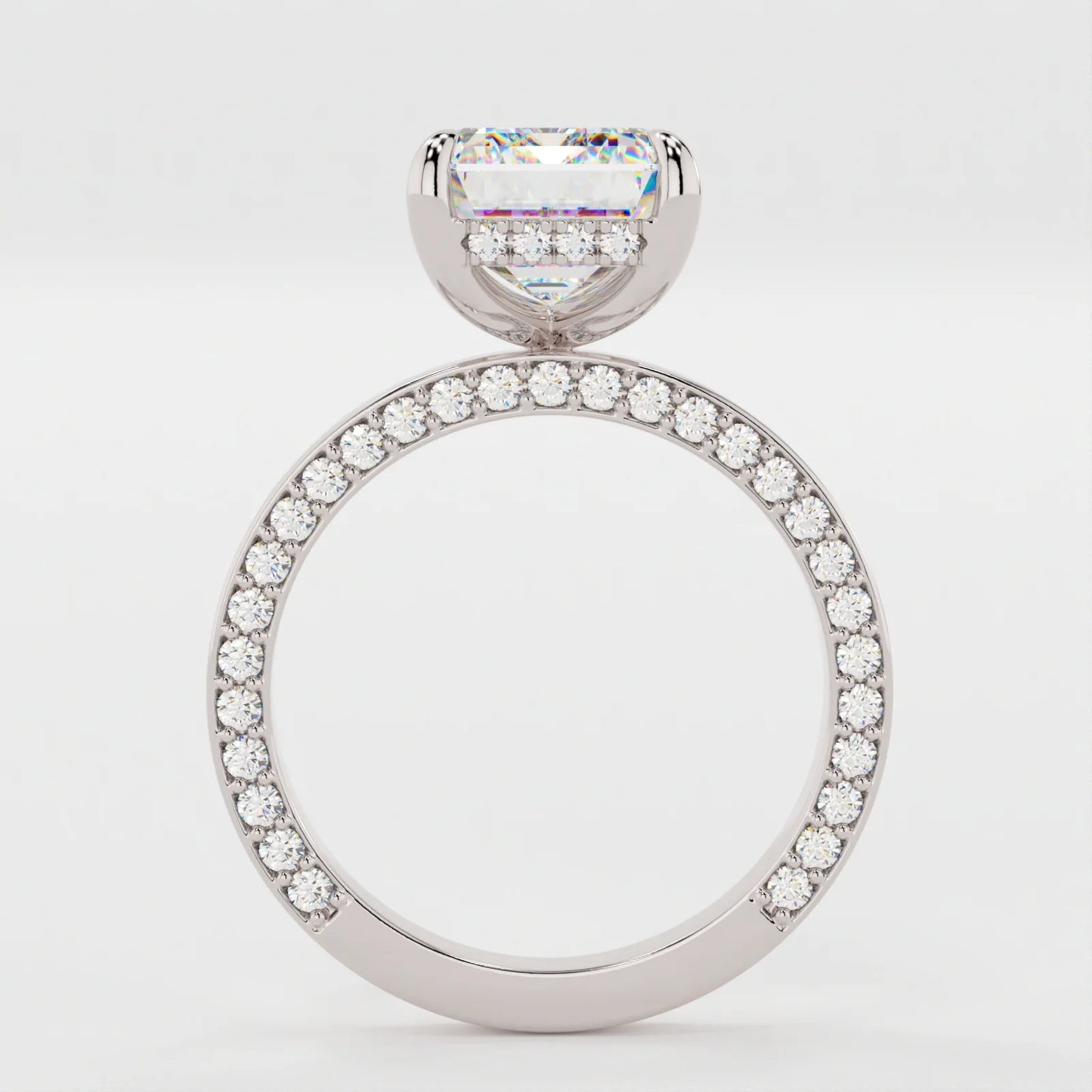 3 Carat Emerald Cut Parallel Solitaire Engagement Ring