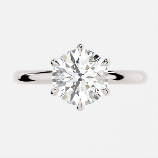 2.5 CT Rount Cut - Solitaire Band and High Halo