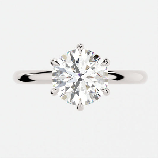 2.5 CT Rount Cut - Solitaire Band and High Halo