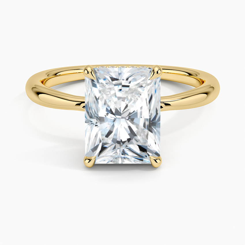 2.5 Carat Radiant Cut with Hidden Halo and Thin Solitaire Band