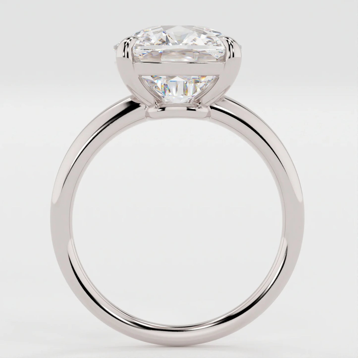 3 Carat Cushion Cut Moissanite Diamond Engagement Ring Solitare Band