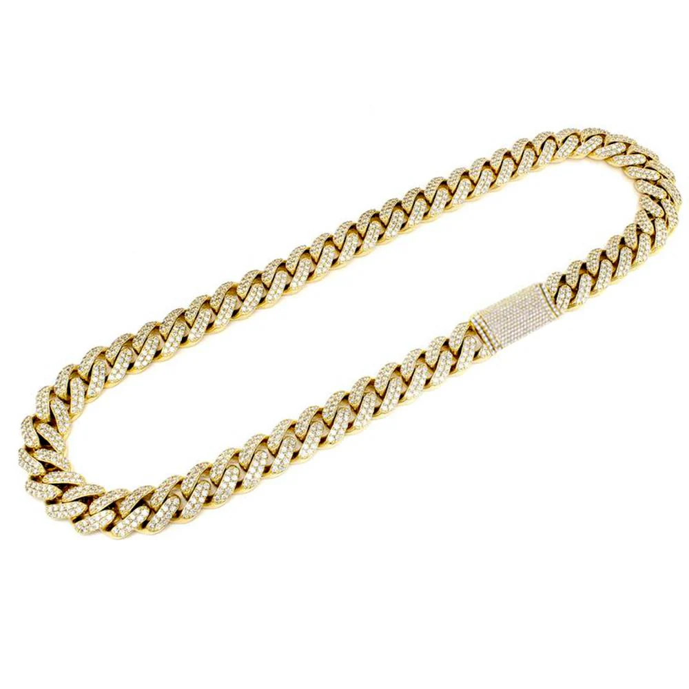 9mm 14K Gold Round Cuban Necklace 18"