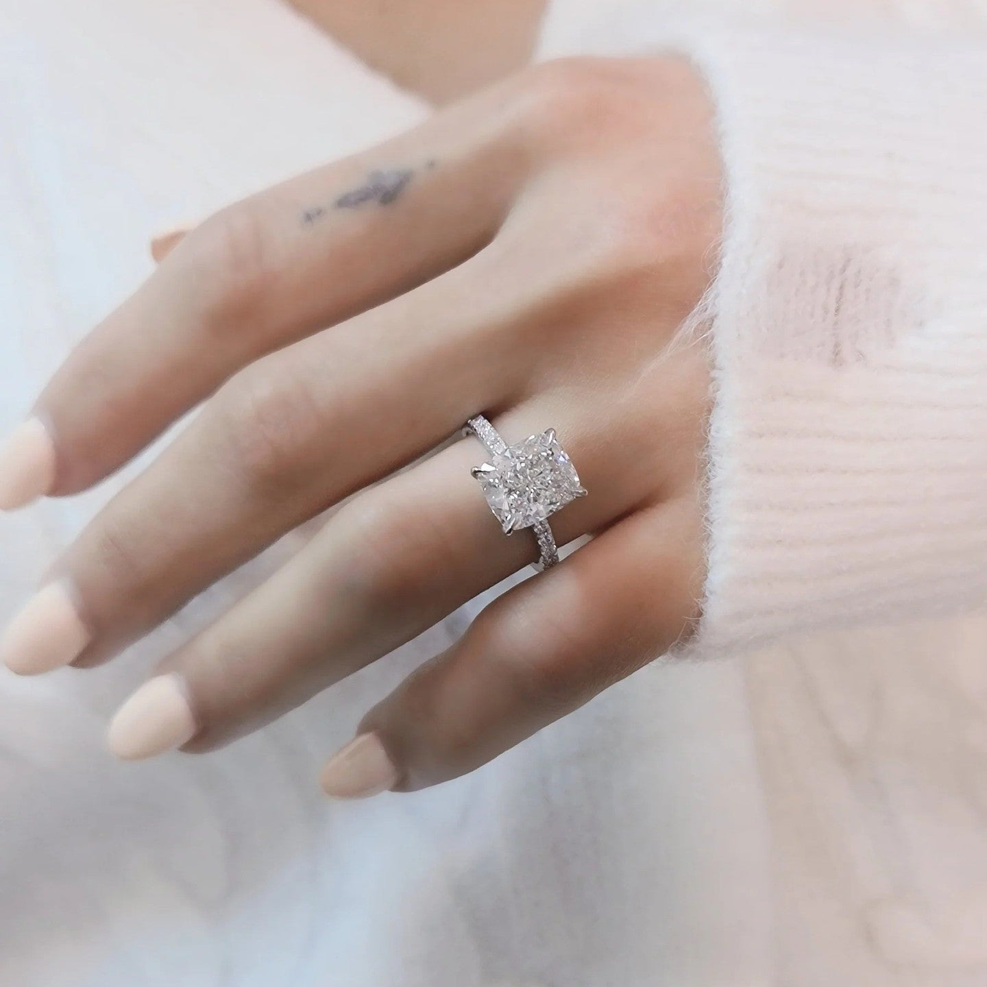3.5 Carat Cushion Cut Ring
