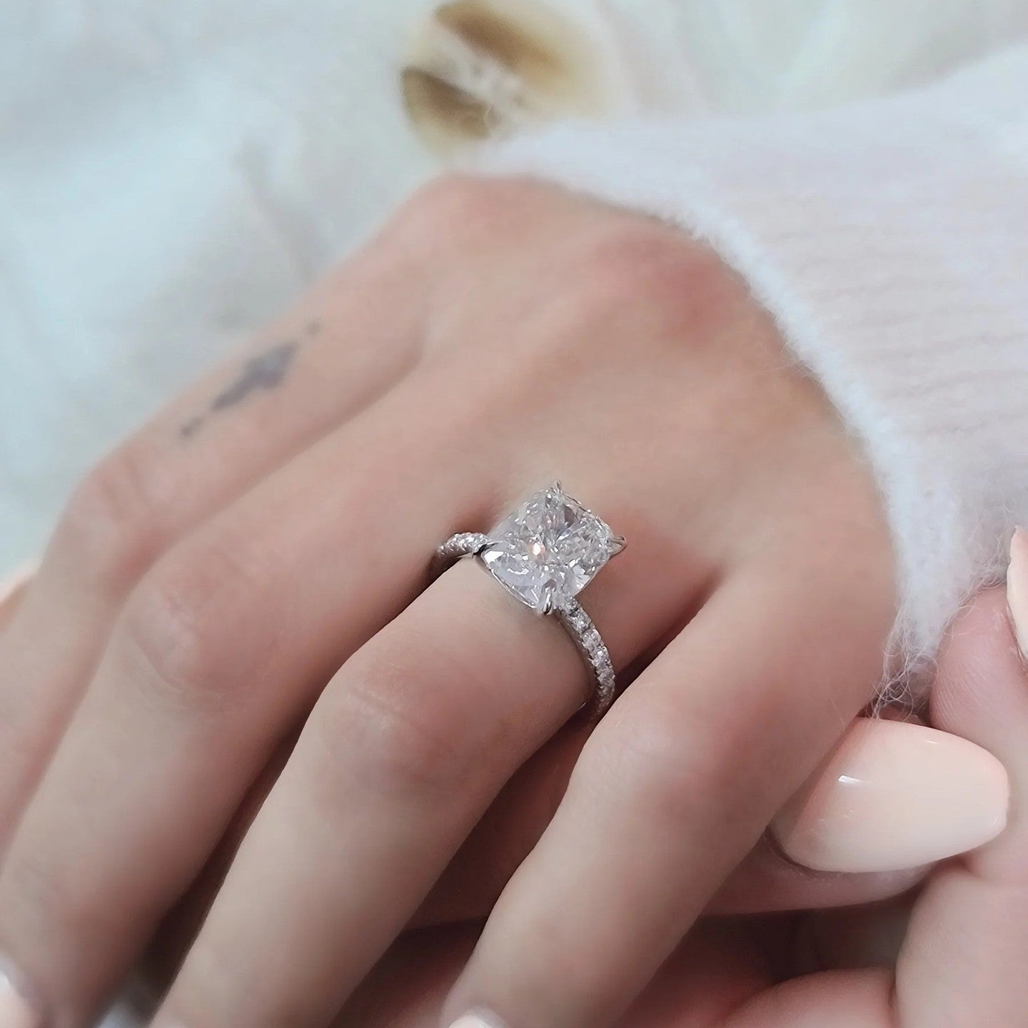 3.5 Carat Cushion Cut Ring
