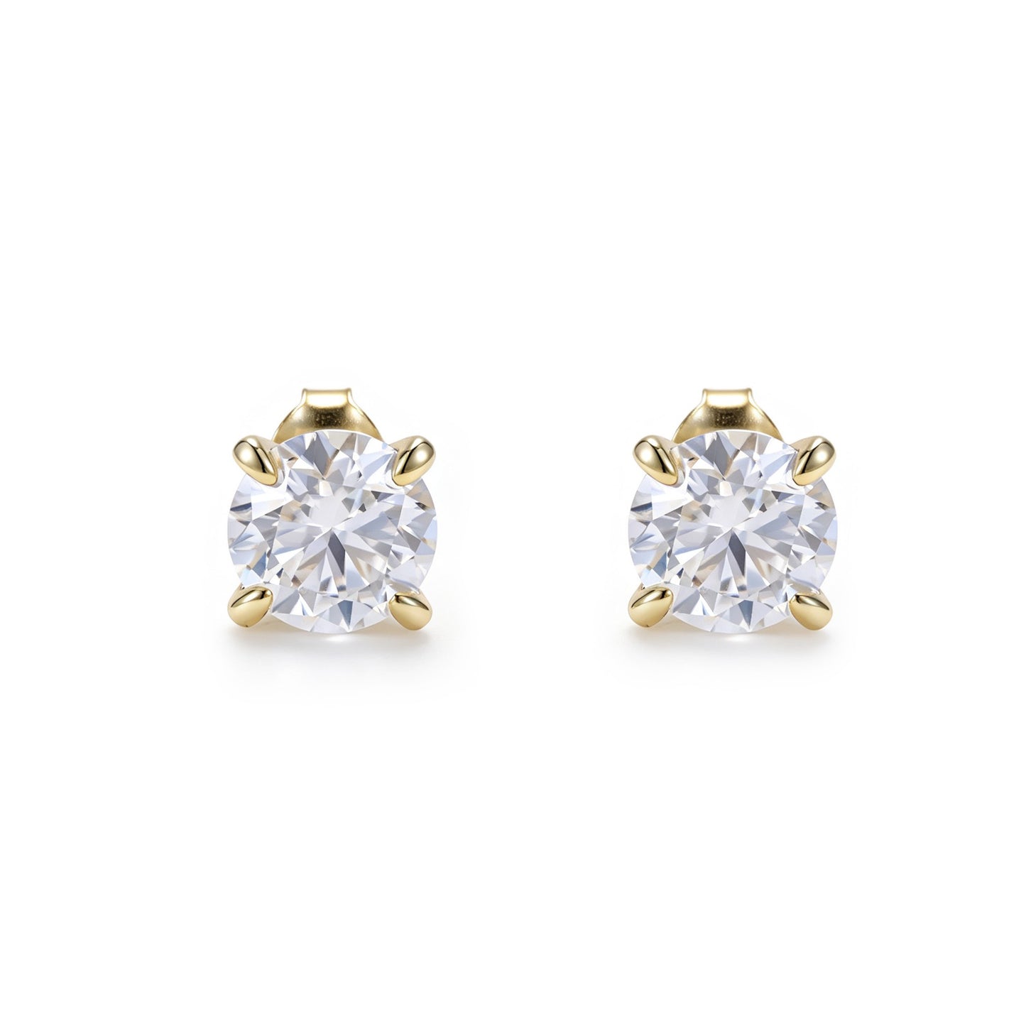 Round Stud Earrings (4CT. Total)