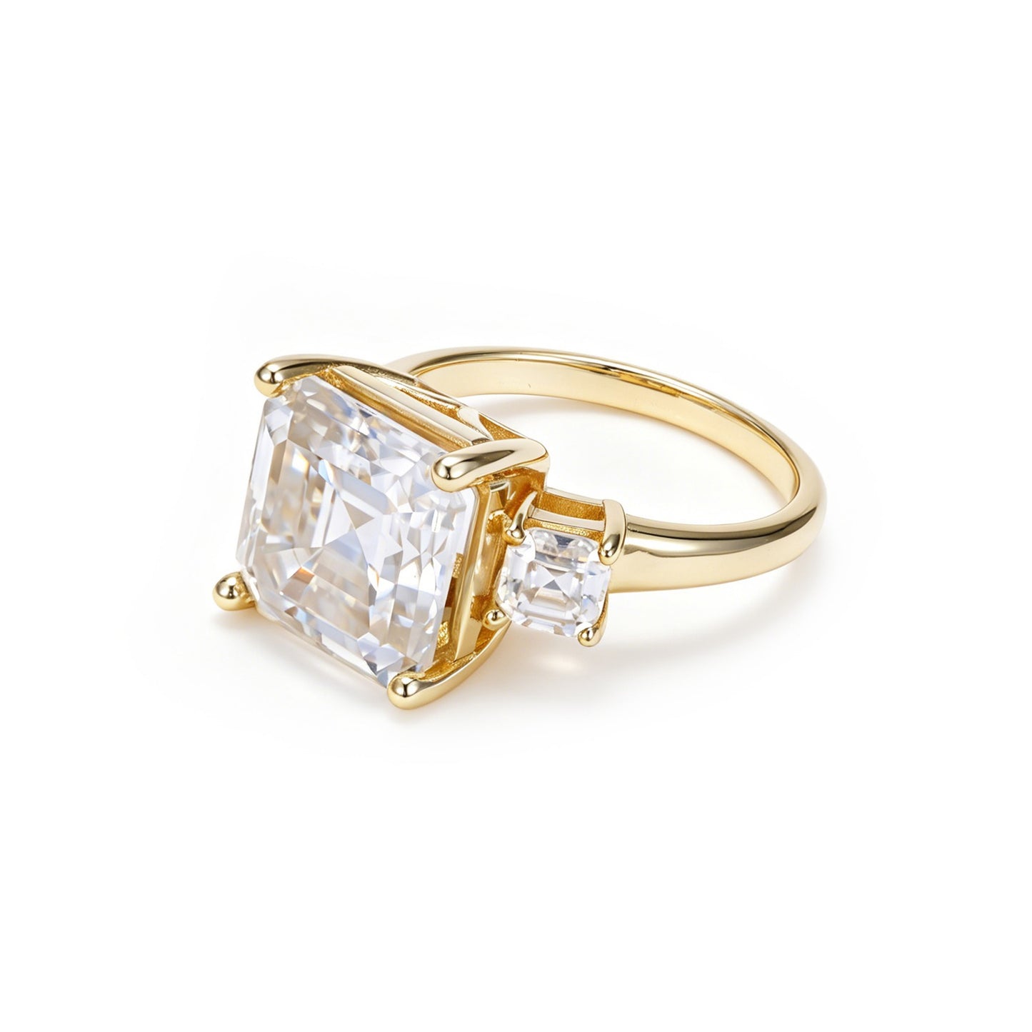 5.00 Carat Asscher Cut Three-Stone Ring