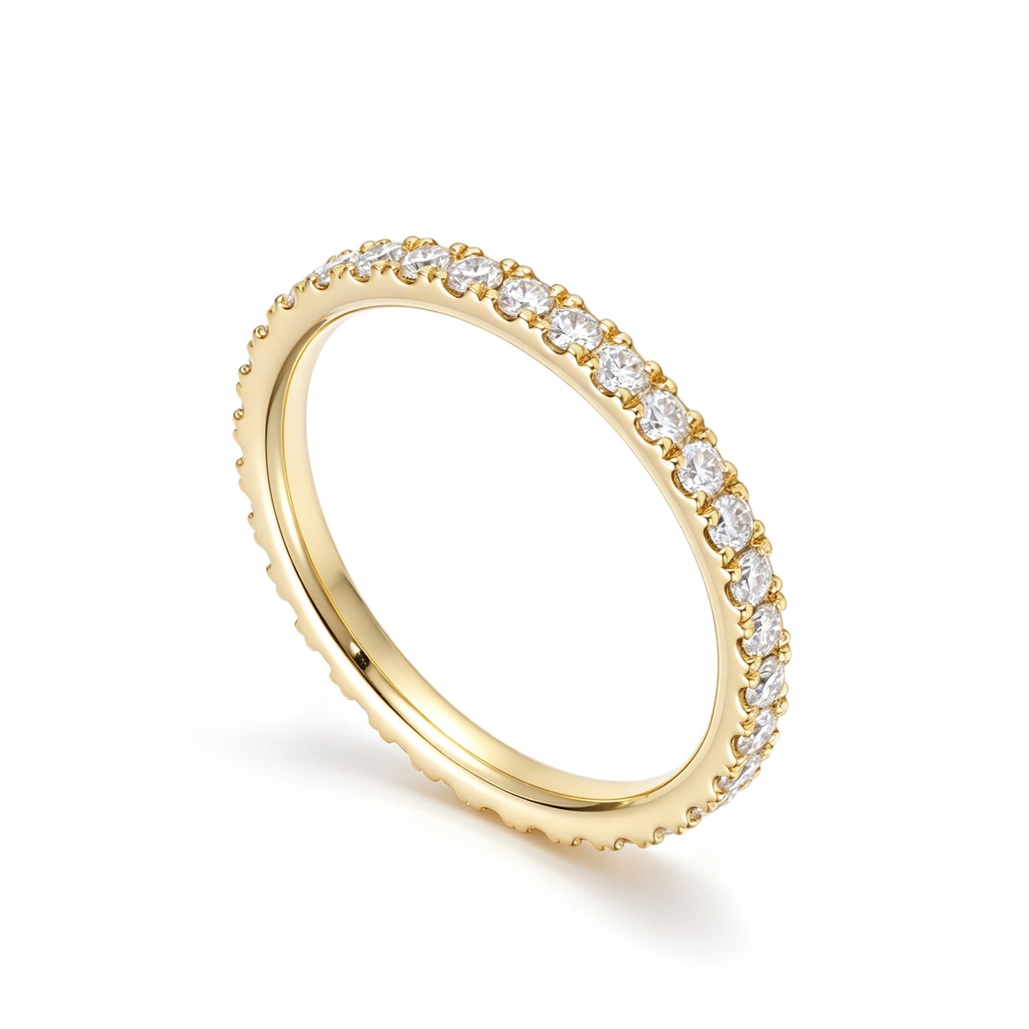1.5mm Pavé Diamond Band – Thin Stackable Wedding Ring