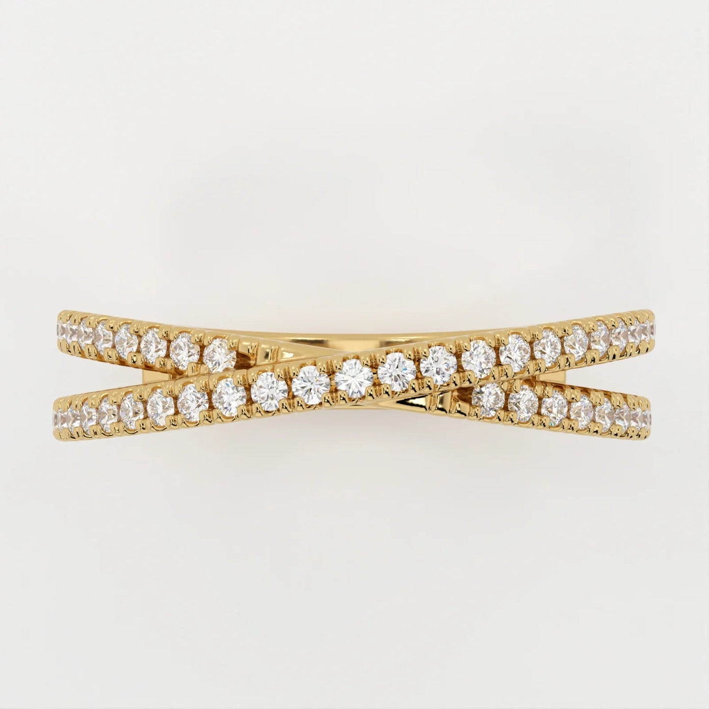 (.6 CT T.W.) Round Cut - Double Band Crossover - Reflections Jewelers