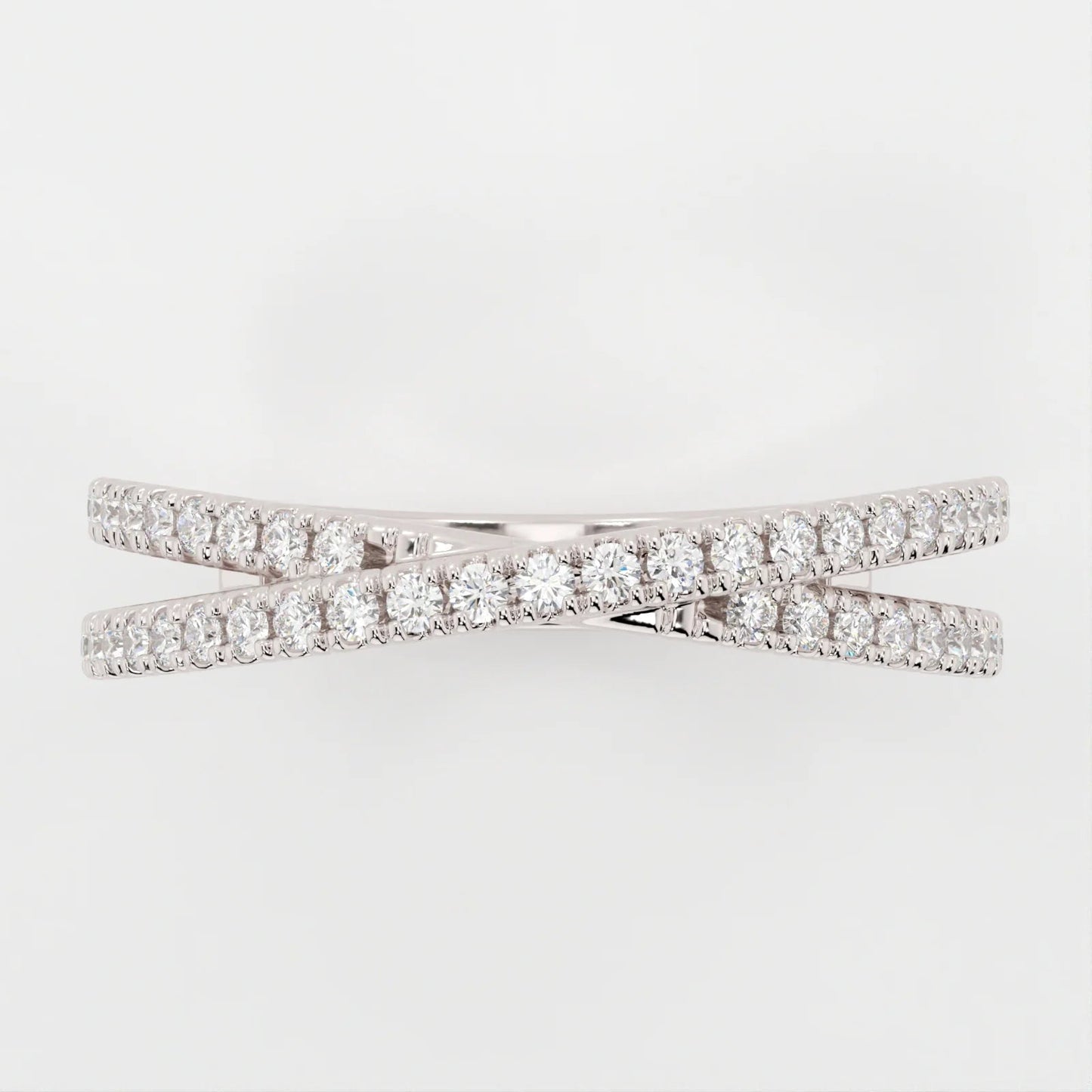 (.6 CT T.W.) Round Cut - Double Band Crossover - Reflections Jewelers