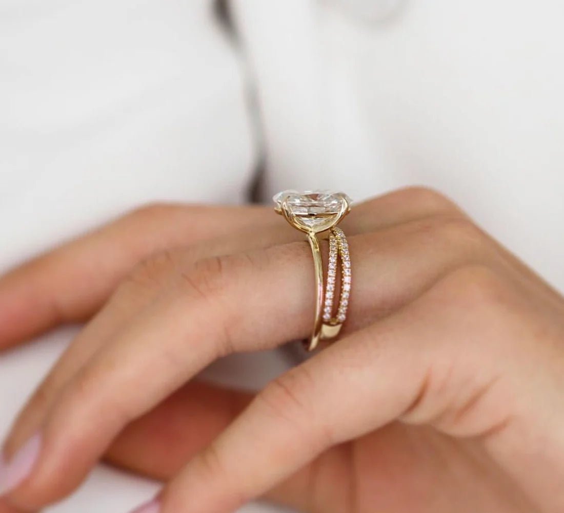 (.6 CT T.W.) Round Cut - Double Band Crossover - Reflections Jewelers