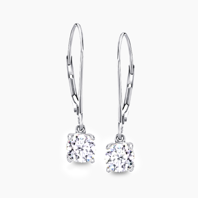 Moissanite Diamond Drop Earrings 1 CT Total Weight