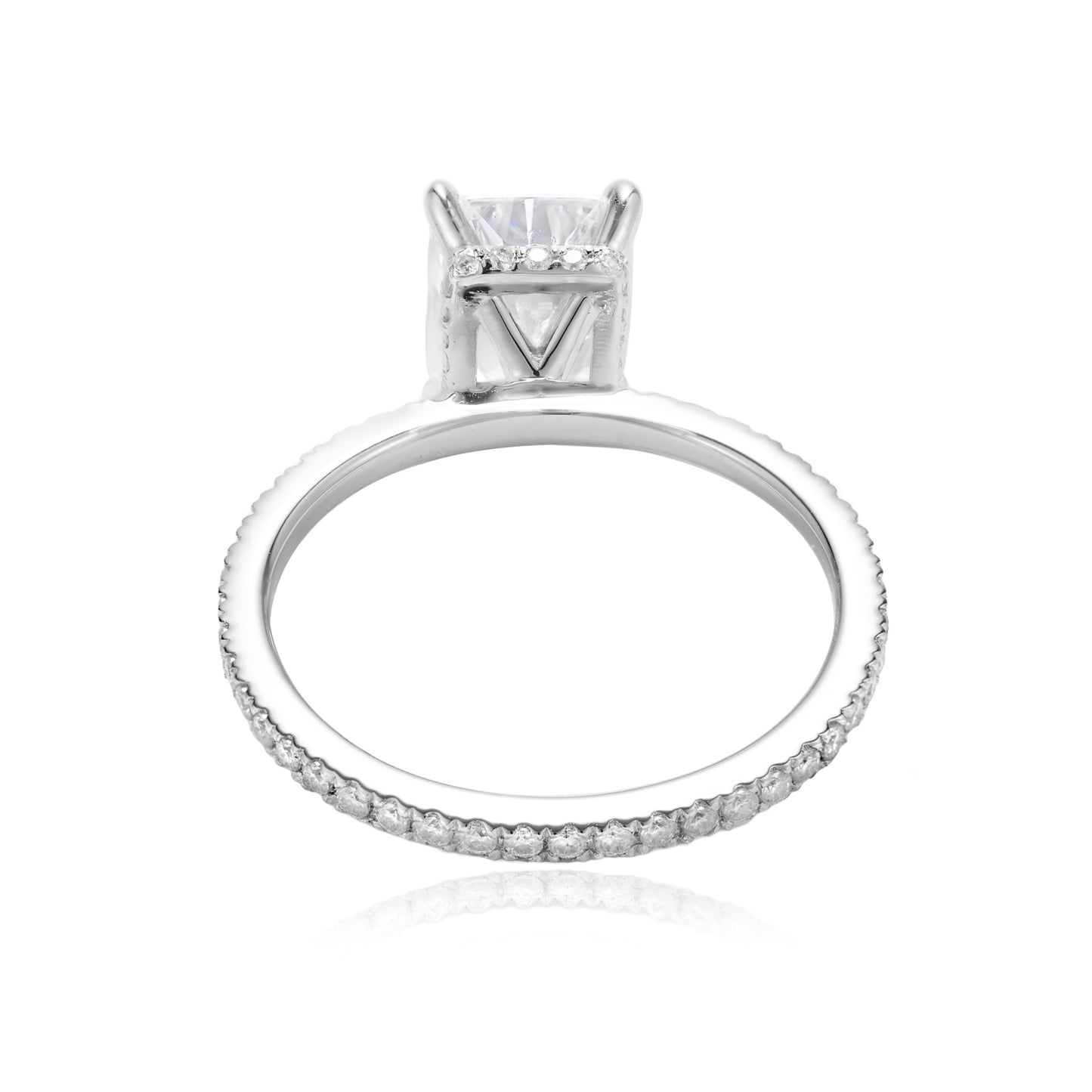 3 Carat Radiant Cut with Infinity Pave Band and Catherdal Setting