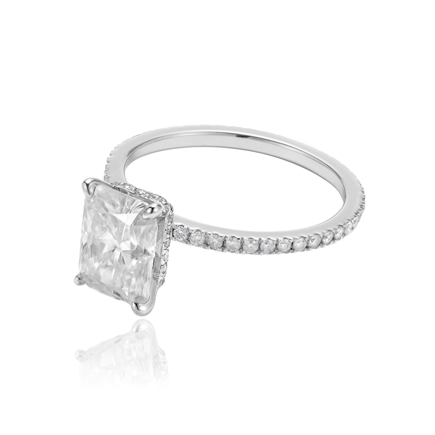 3 Carat Radiant Cut with Infinity Pave Band and Catherdal Setting