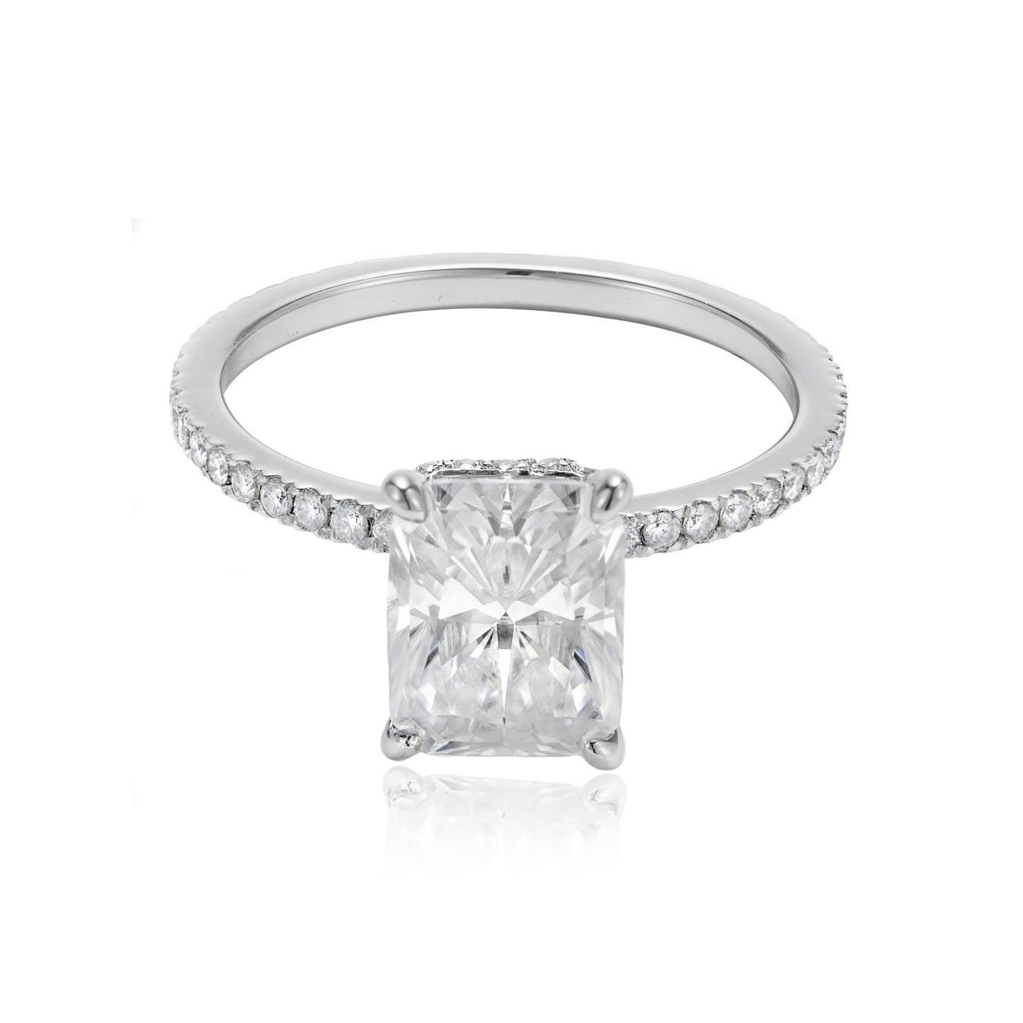 3 Carat Radiant Cut with Infinity Pave Band and Catherdal Setting