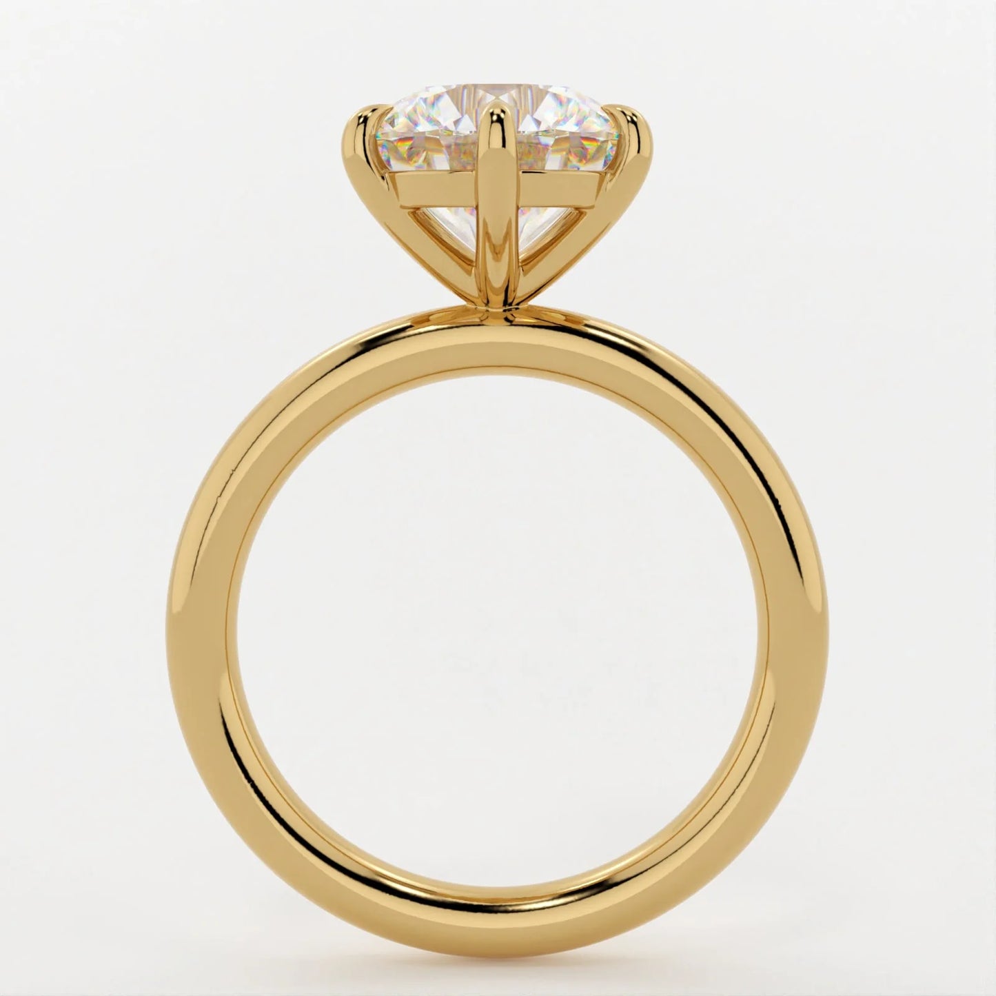 2.5 CT Rount Cut - Solitaire Band and High Halo