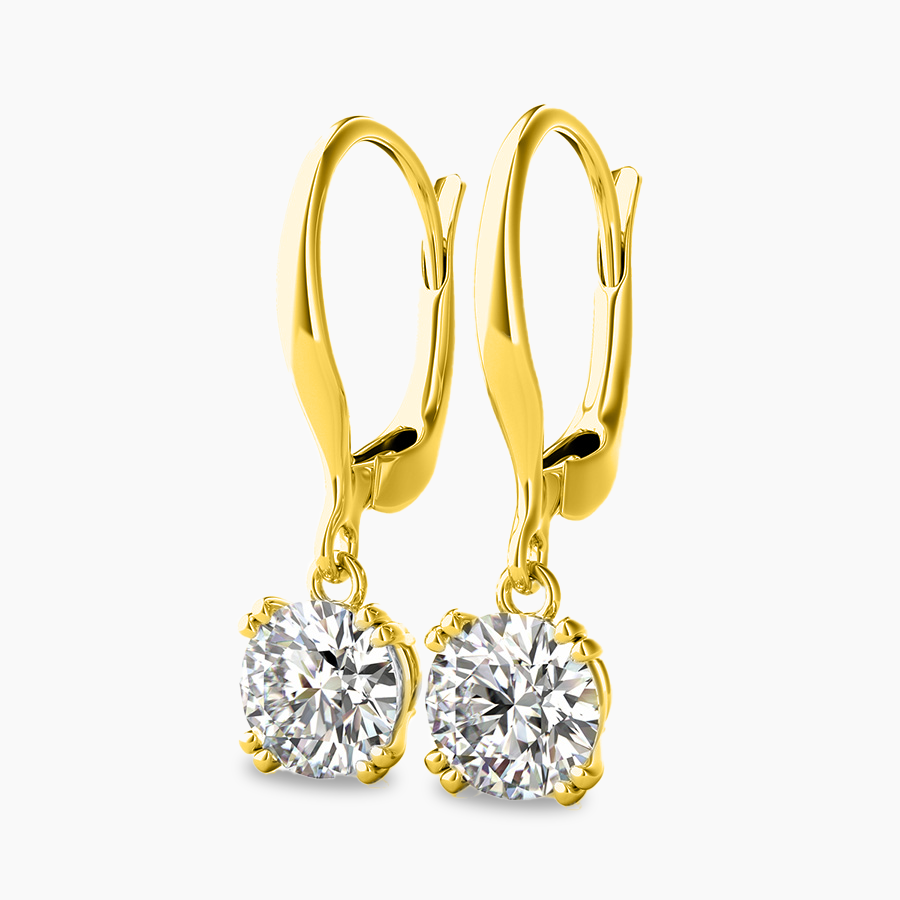 Moissanite Diamond Drop Earrings 2 CT Total Weight