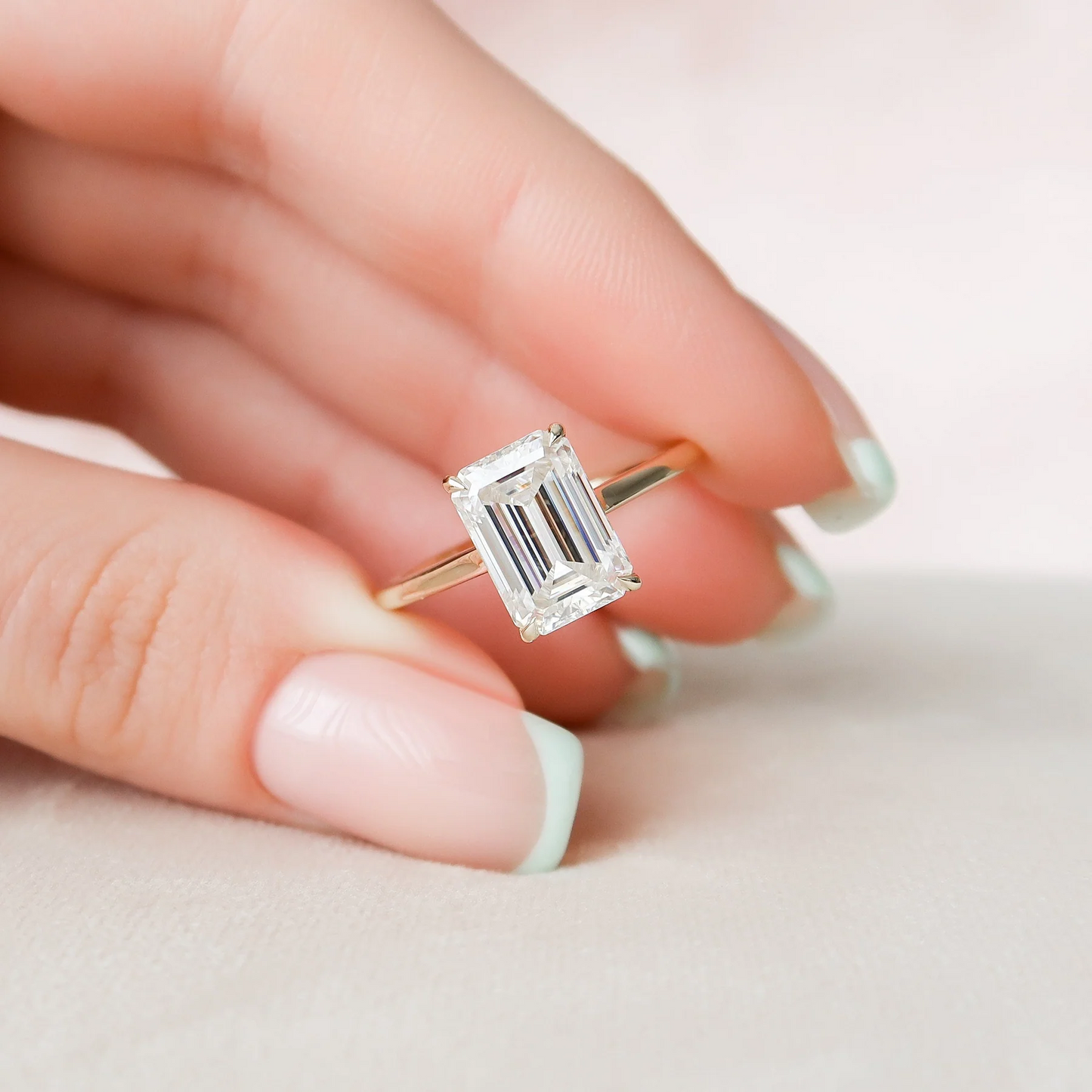 4.5 CT Emerald Cut Solitaire Band