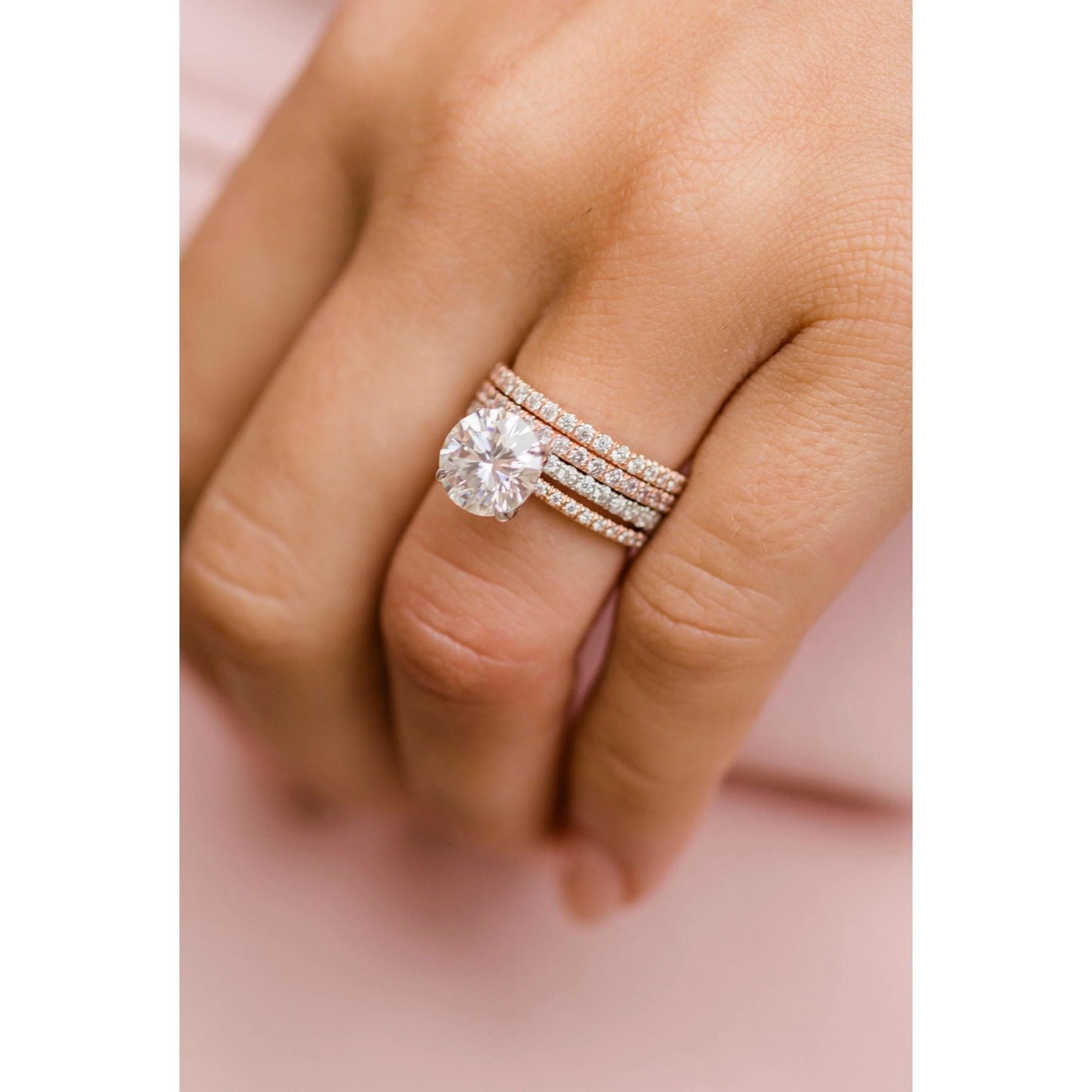 (.8 CT T.W.) Round Cut - U-Prong Pavé - Reflections Jewelers