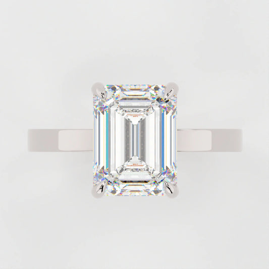 3 Carat Emerald Cut Parallel Solitaire Engagement Ring