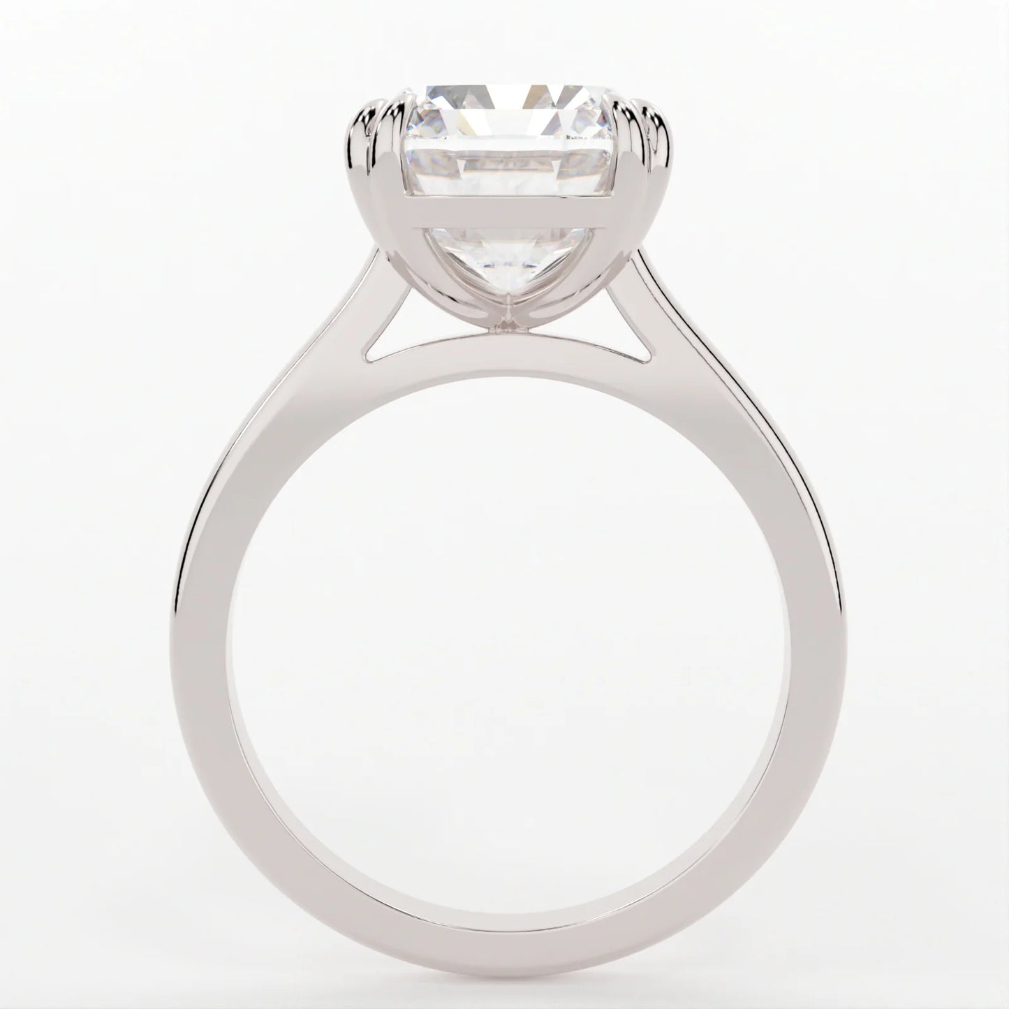 3 Carat Radiant Cut Moissanite Diamond Engagement Ring with a Solitaire Band