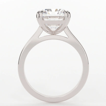 3 Carat Radiant Cut Moissanite Diamond Engagement Ring with a Solitaire Band