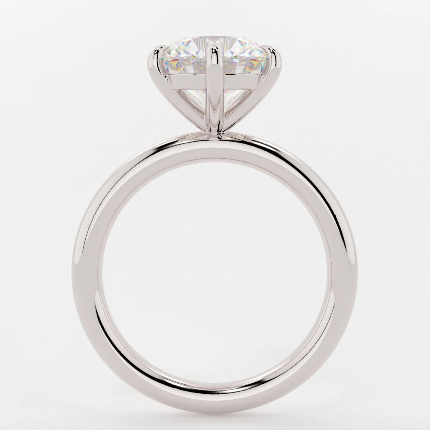 2.5 CT Rount Cut - Solitaire Band and High Halo