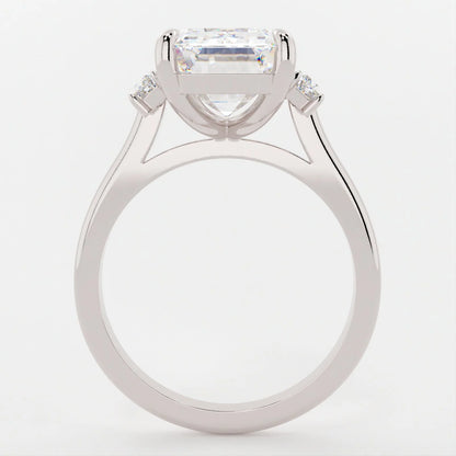 4 Carat Emerald Cut 3-Stone With Solitaire Band