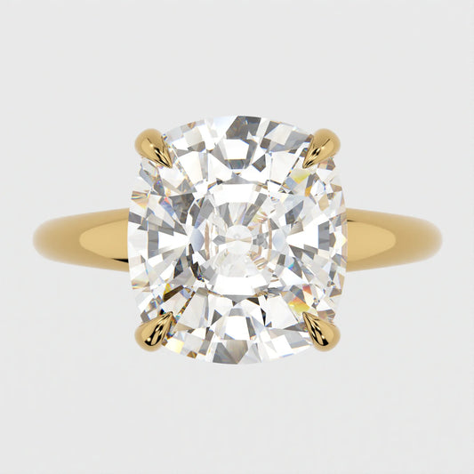3 Carat Cushion Cut Moissanite Diamond Engagement Ring Solitare Band