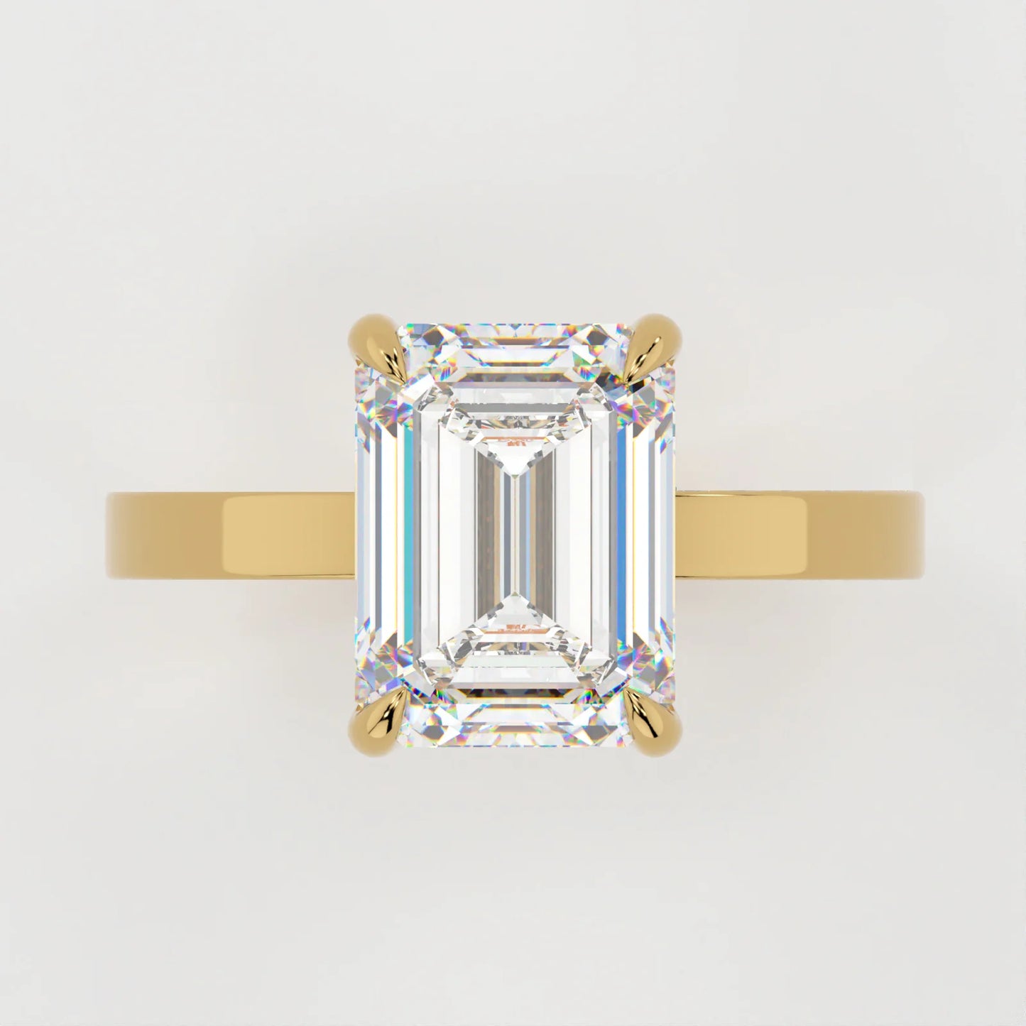 3 Carat Emerald Cut Parallel Solitaire Engagement Ring