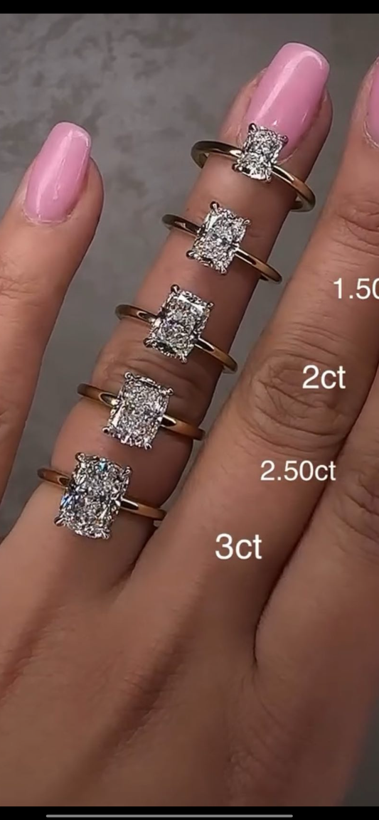 2.5 Carat Cushion Cut  Diamond Ring with Solitaire Band