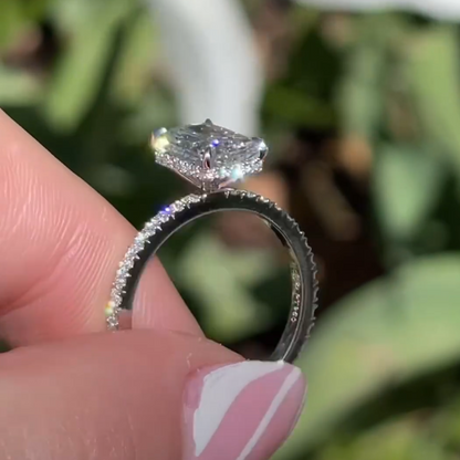 3 Carat Radiant Cut with Infinity Pave Band and Catherdal Setting