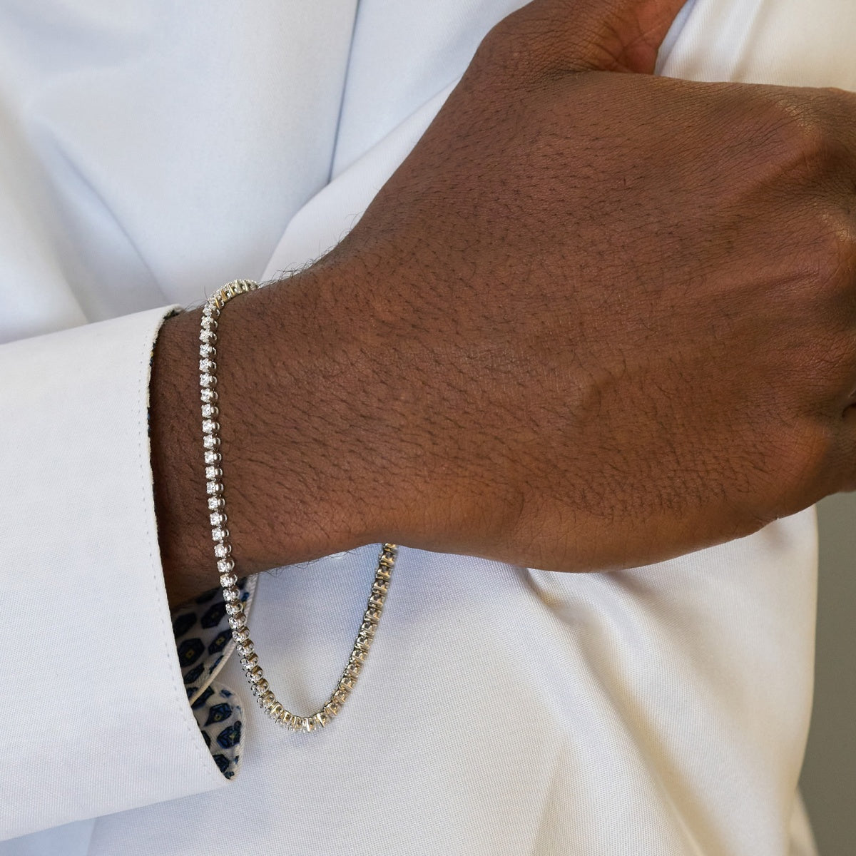 Round Moissanite Four-Prong Tennis Bracelet