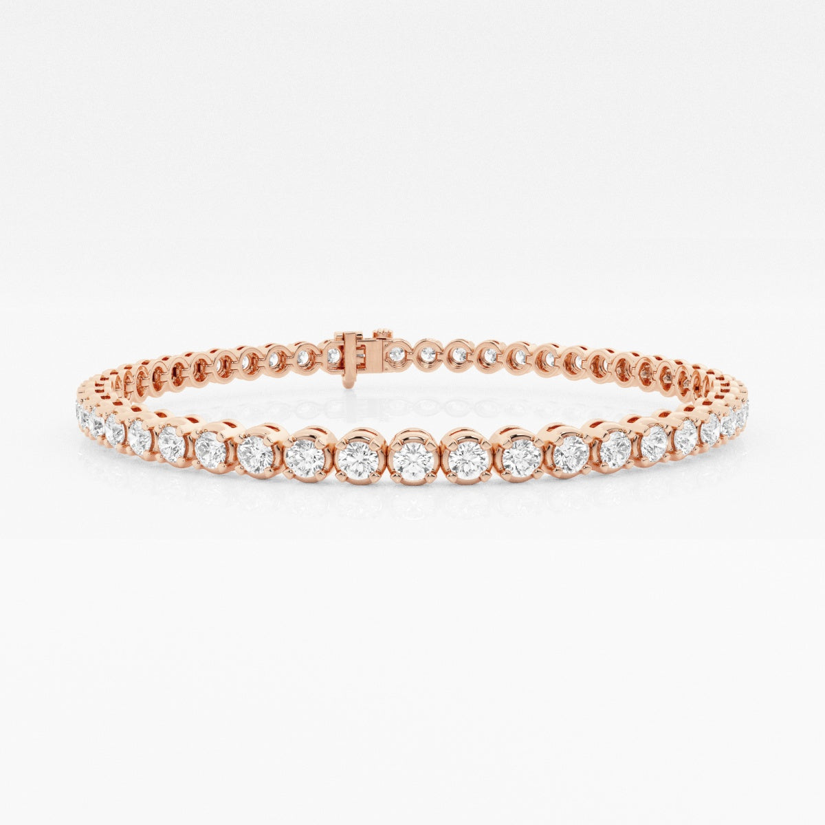 Round Moissanite Four-Prong Tennis Bracelet