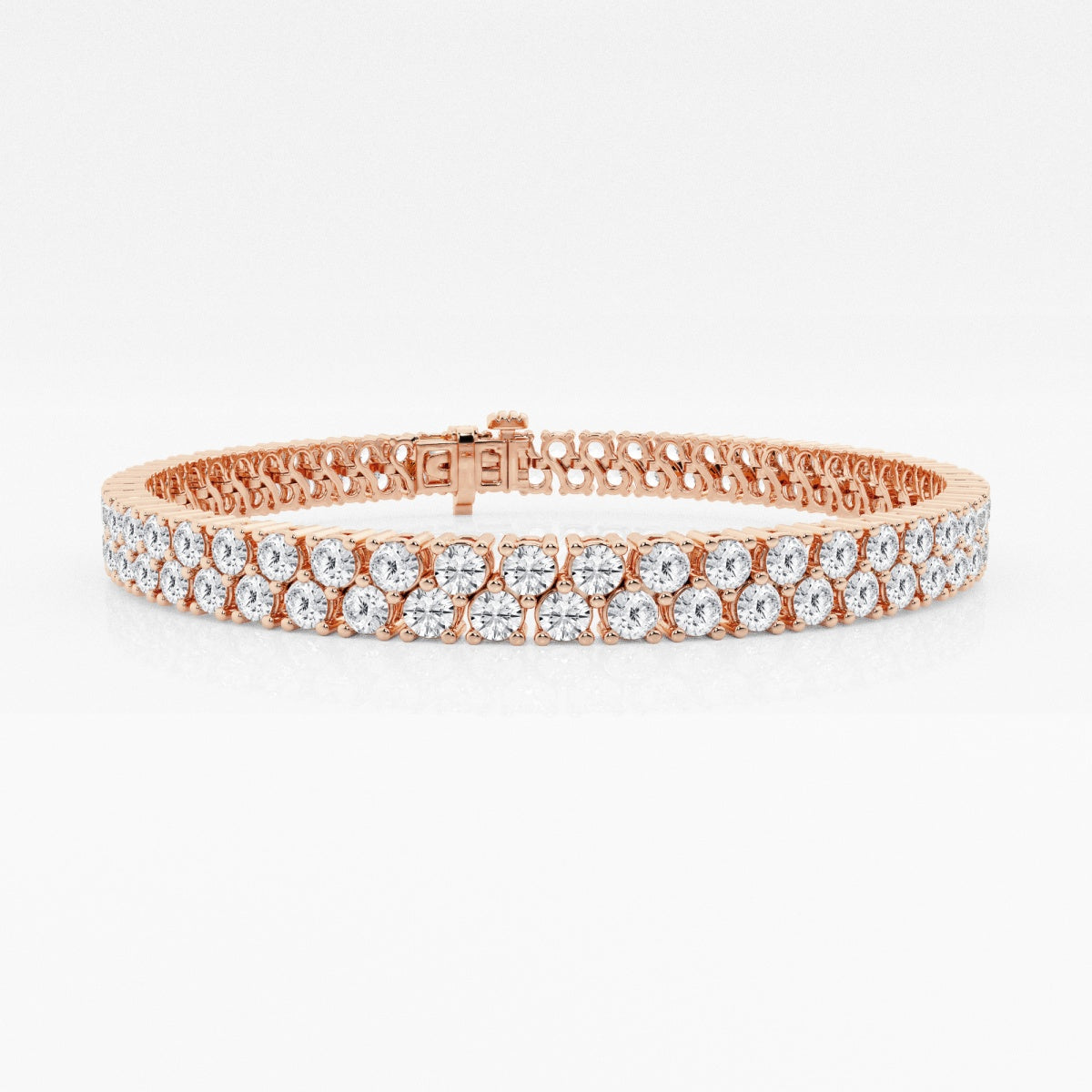 Round Moissanite Double Row Fashion Bracelet