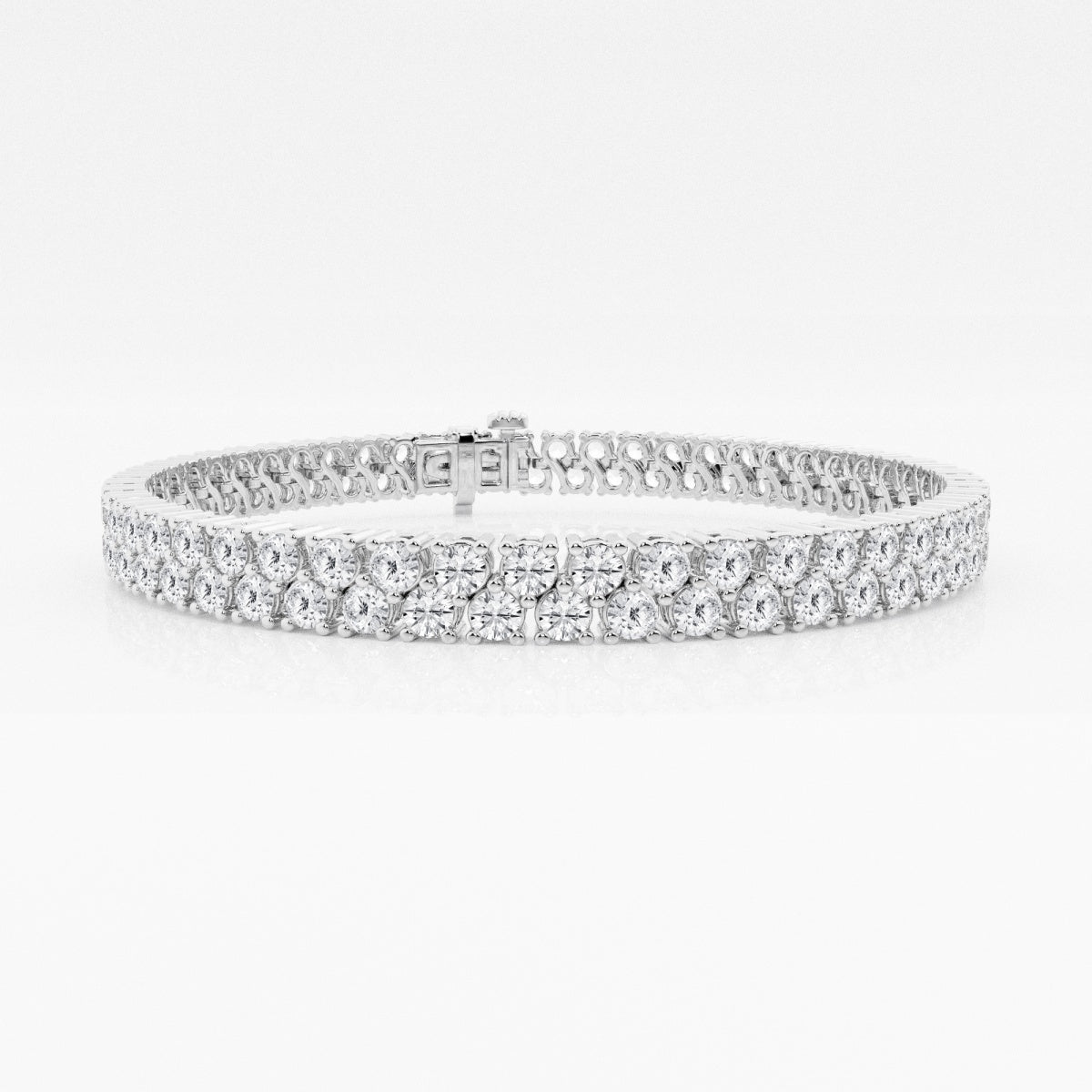 Round Moissanite Double Row Fashion Bracelet
