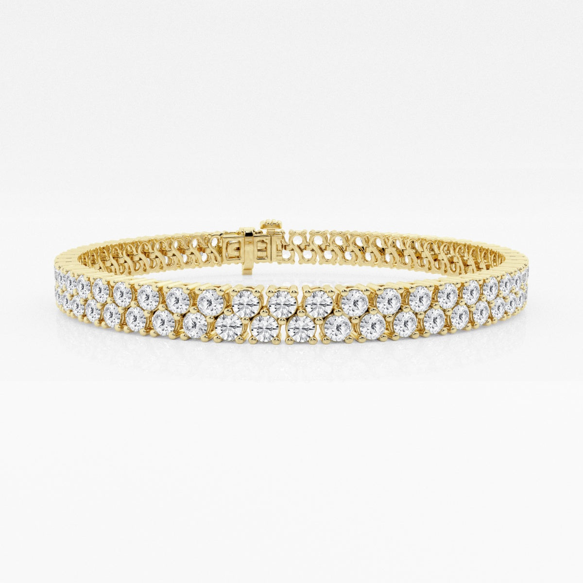Round Moissanite Double Row Fashion Bracelet