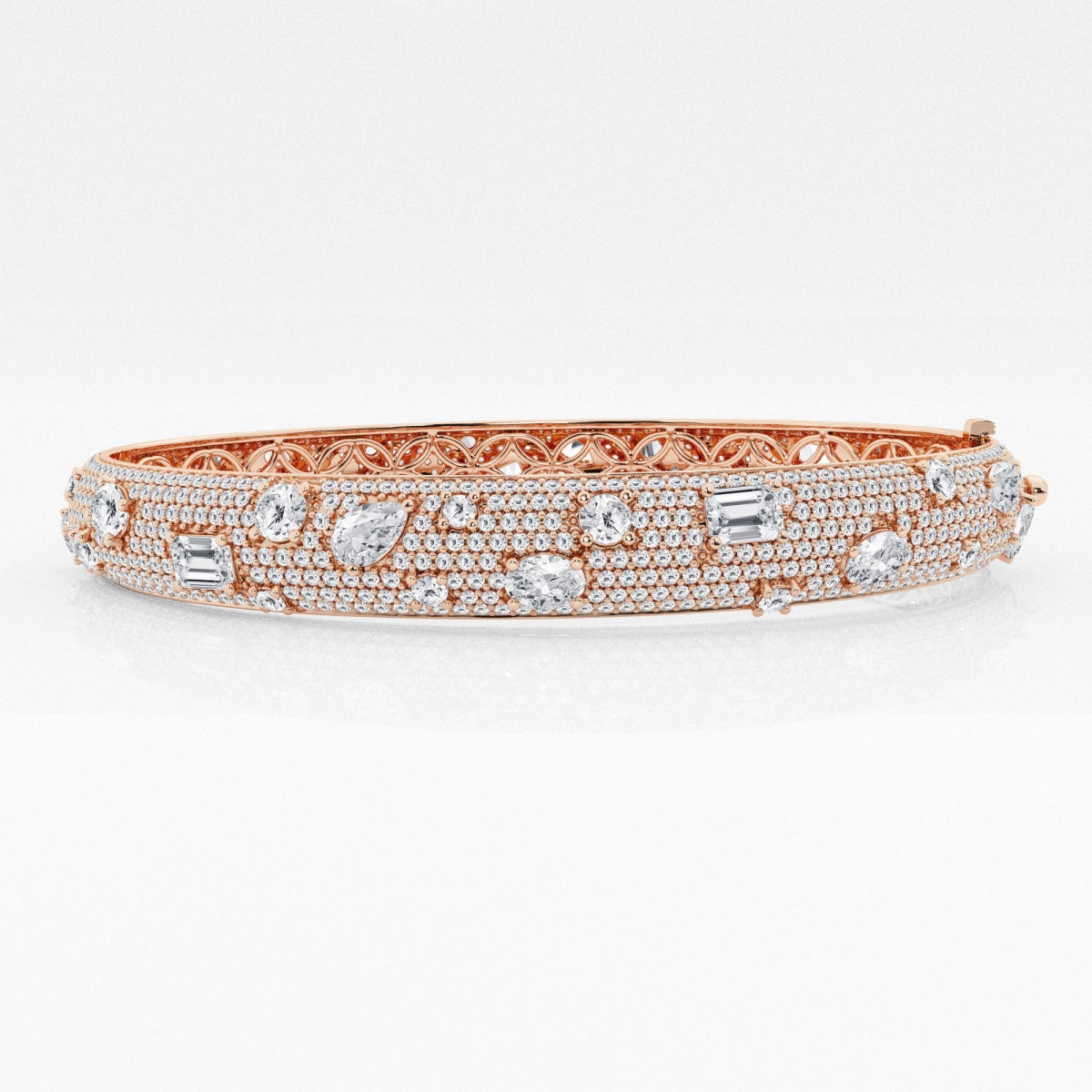 Multi-Shape Moissanite Scatter Bangle Bracelet